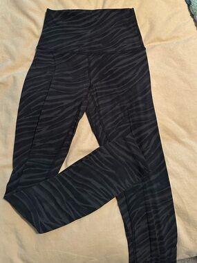 lululemon athletica Black Charcoal Zebra Tiger Print High-Rise Leggings